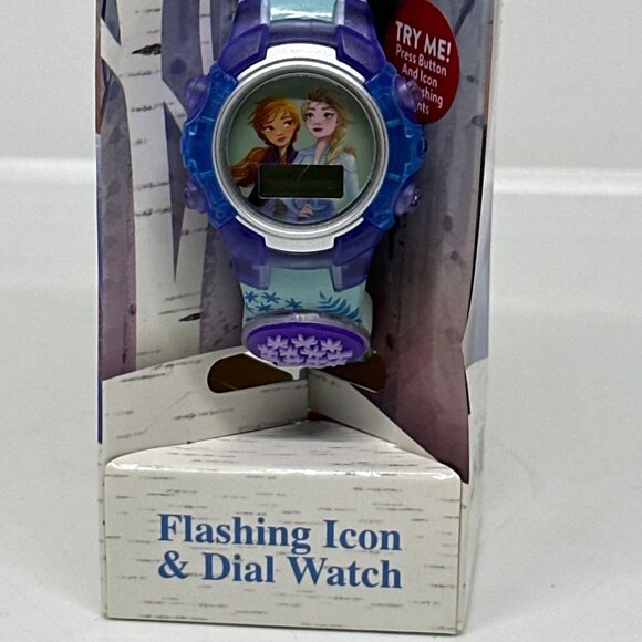 NWF Disney Frozen II LCD Kids Watch – Elsa & Anna Flashing Icon (Needs Battery) - Picture 3 of 6